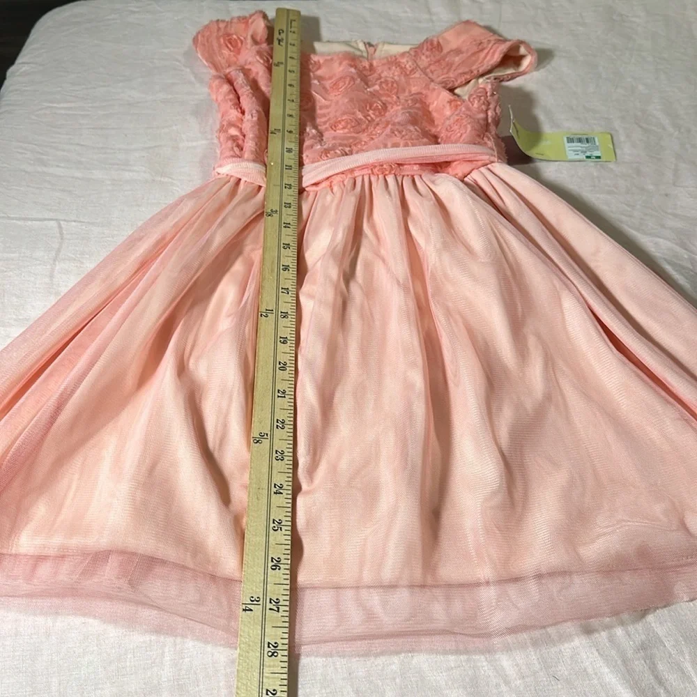 Cherokee Girls Tulle tutu floral Dress Size Medium Peach/Coral NEW - Picture 10 of 15